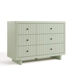 6 drawer dresser angled view sage