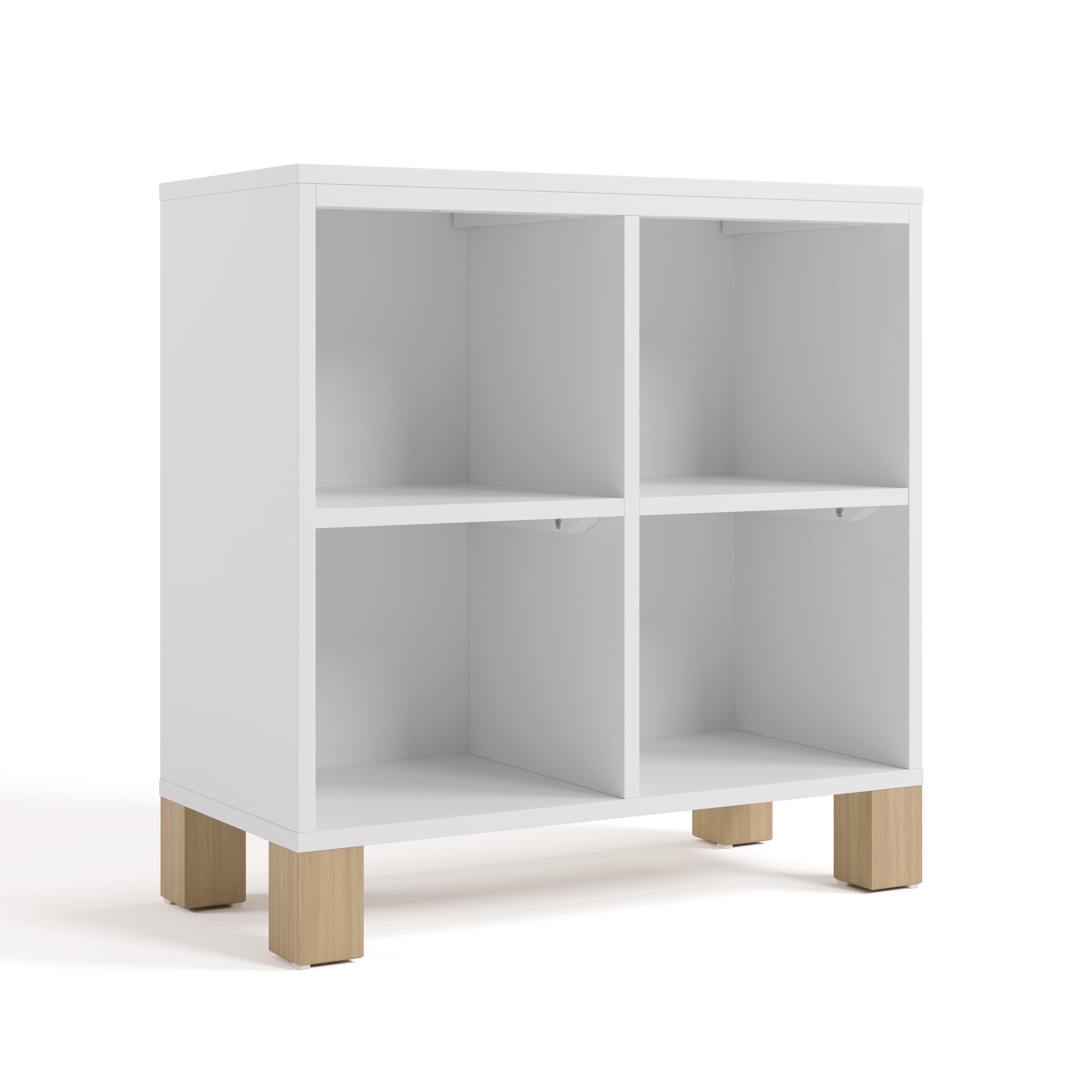 California white cubby storage angle view