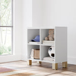 California white cubby storage kids room shot