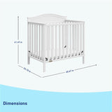 white mini crib dimensions