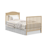 Driftwood crib bed conversion with headboard and footboard