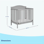 pebble gray mini crib dimensions