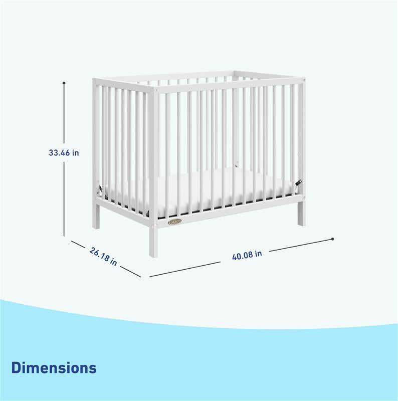 white mini crib dimensions