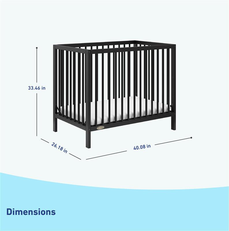 black mini crib dimensions