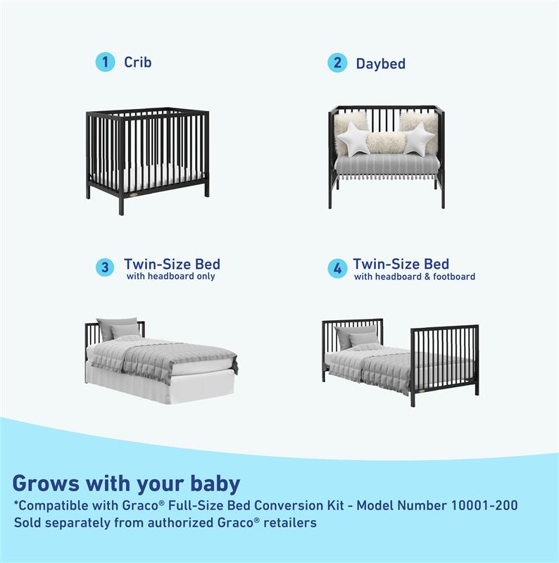 black mini crib conversions