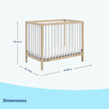 driftwood with white mini crib dimensions