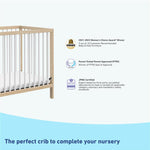 driftwood with white mini crib with awards and certifications