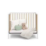 white with driftwood mini crib in daybed conversion