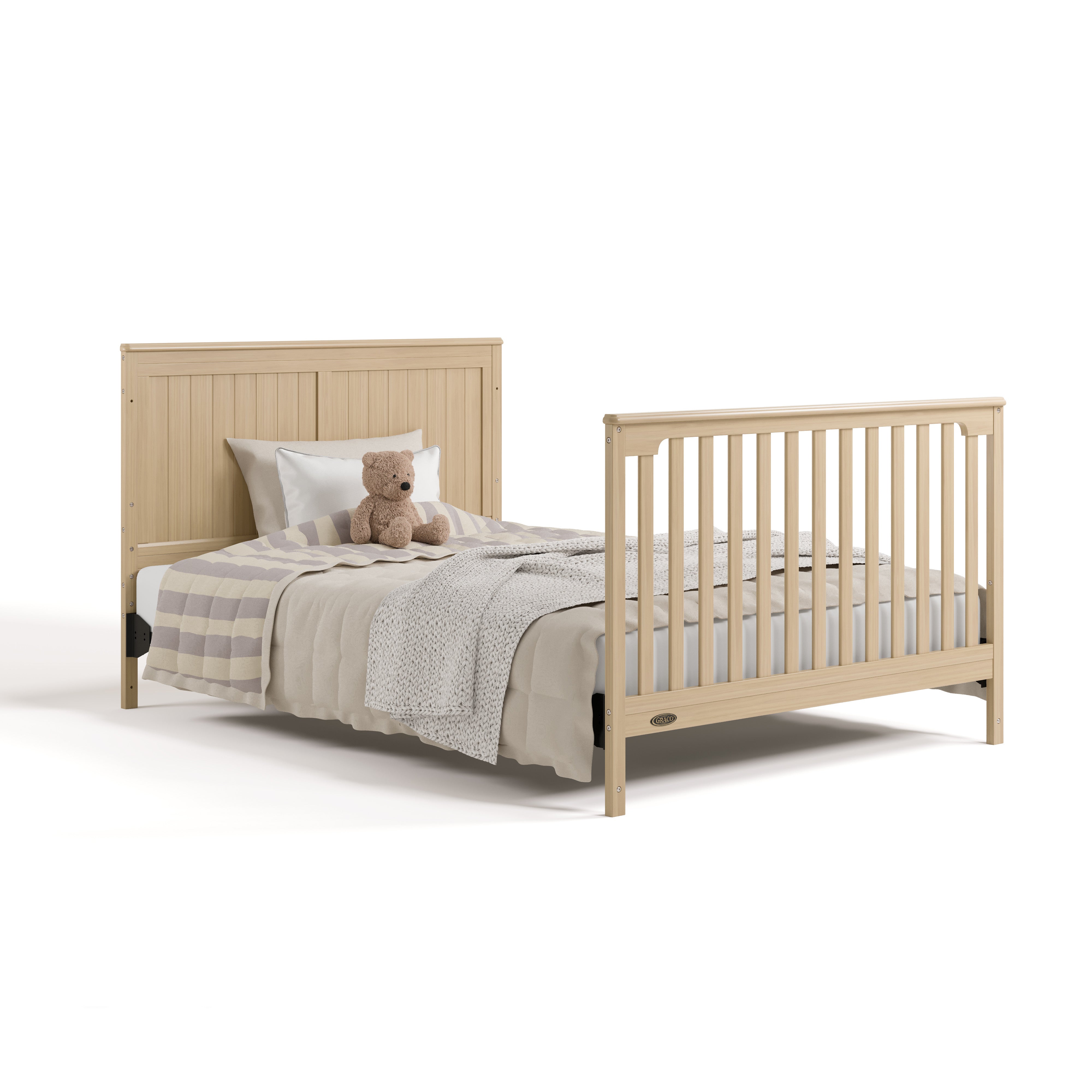 hadley driftwood crib with drawer with headboard and footboard conversion