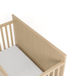 hadley driftwood crib with drawer top headboard view