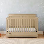 hadley driftwood crib with drawer nursery shot