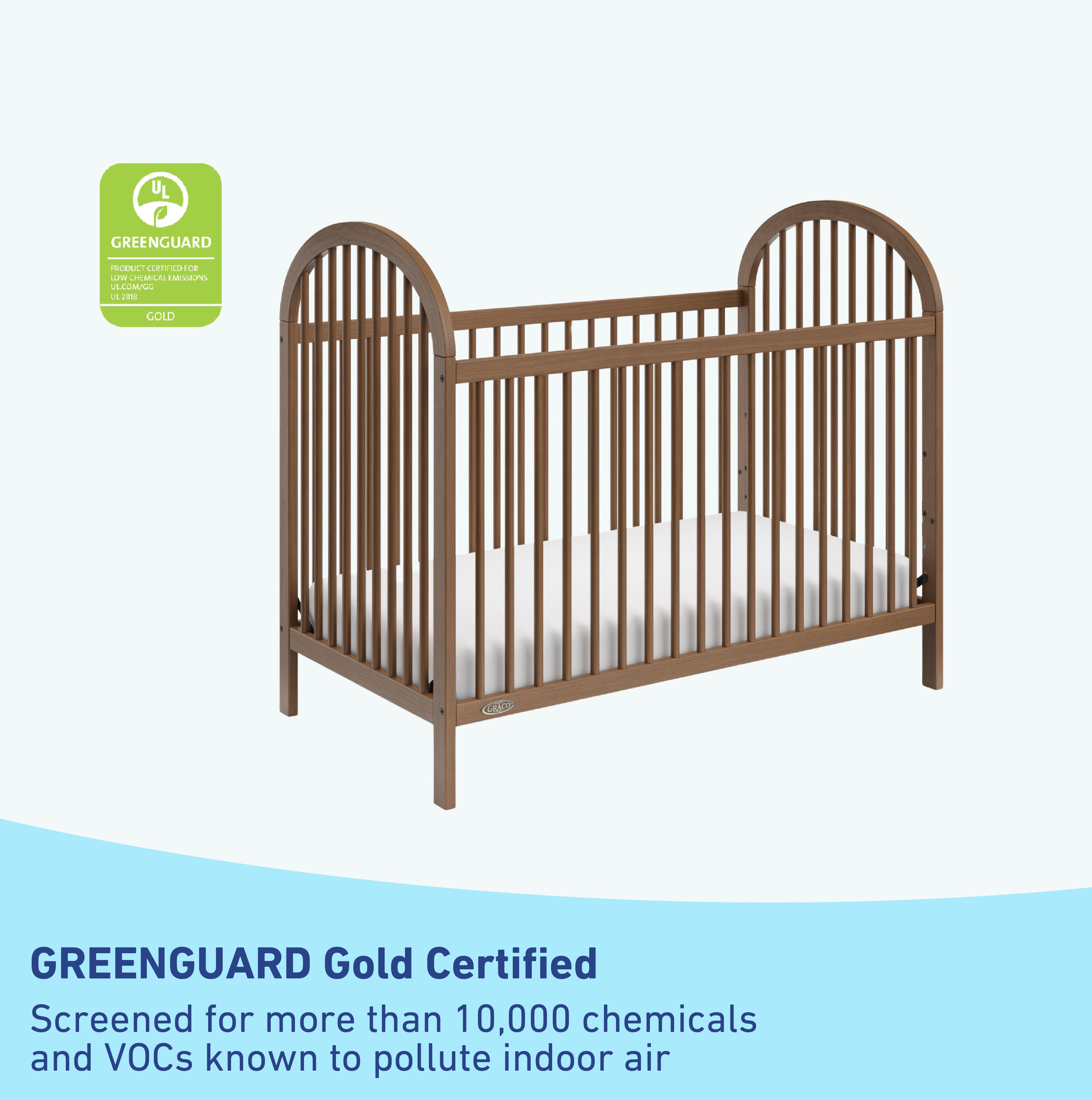 Crib with Greenguard Gold Certified label  (Hazelnut)