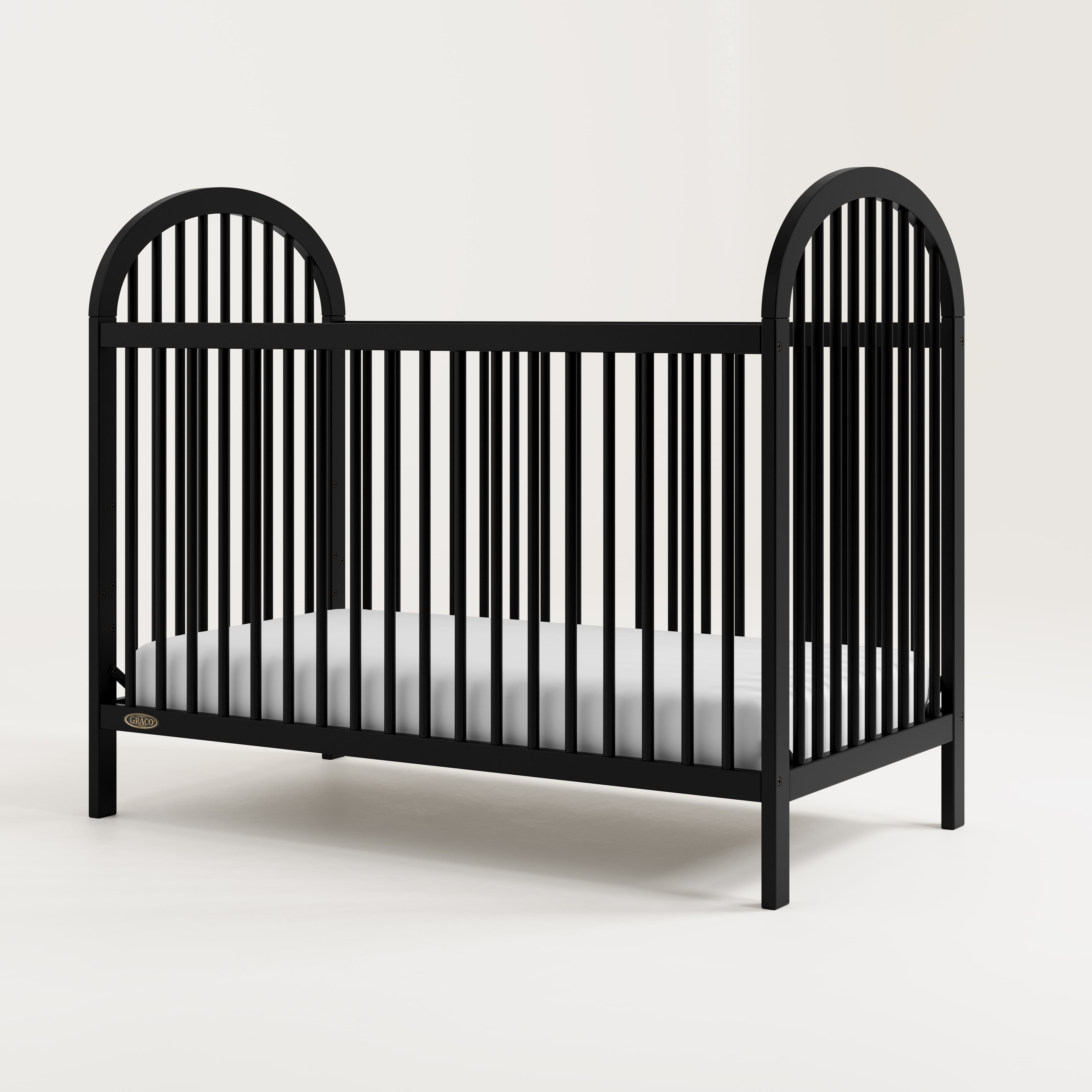 graco olivia crib black side view