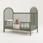 Crib with two guardrails (Olive)