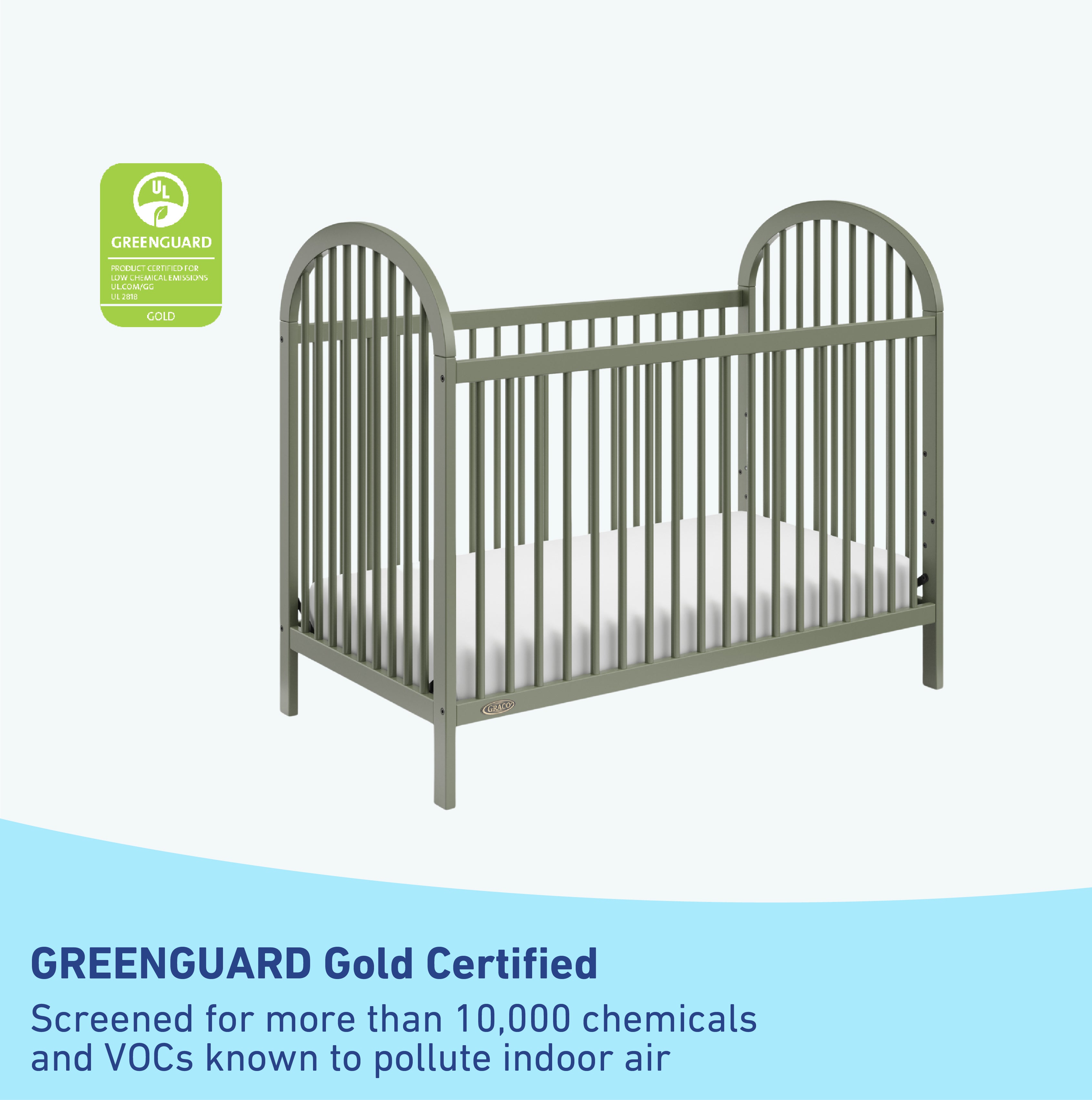 Crib with Greenguard Gold Certified label (Olive)