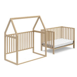 Crib in playhouse and toddler bed conversion (Driftwood)