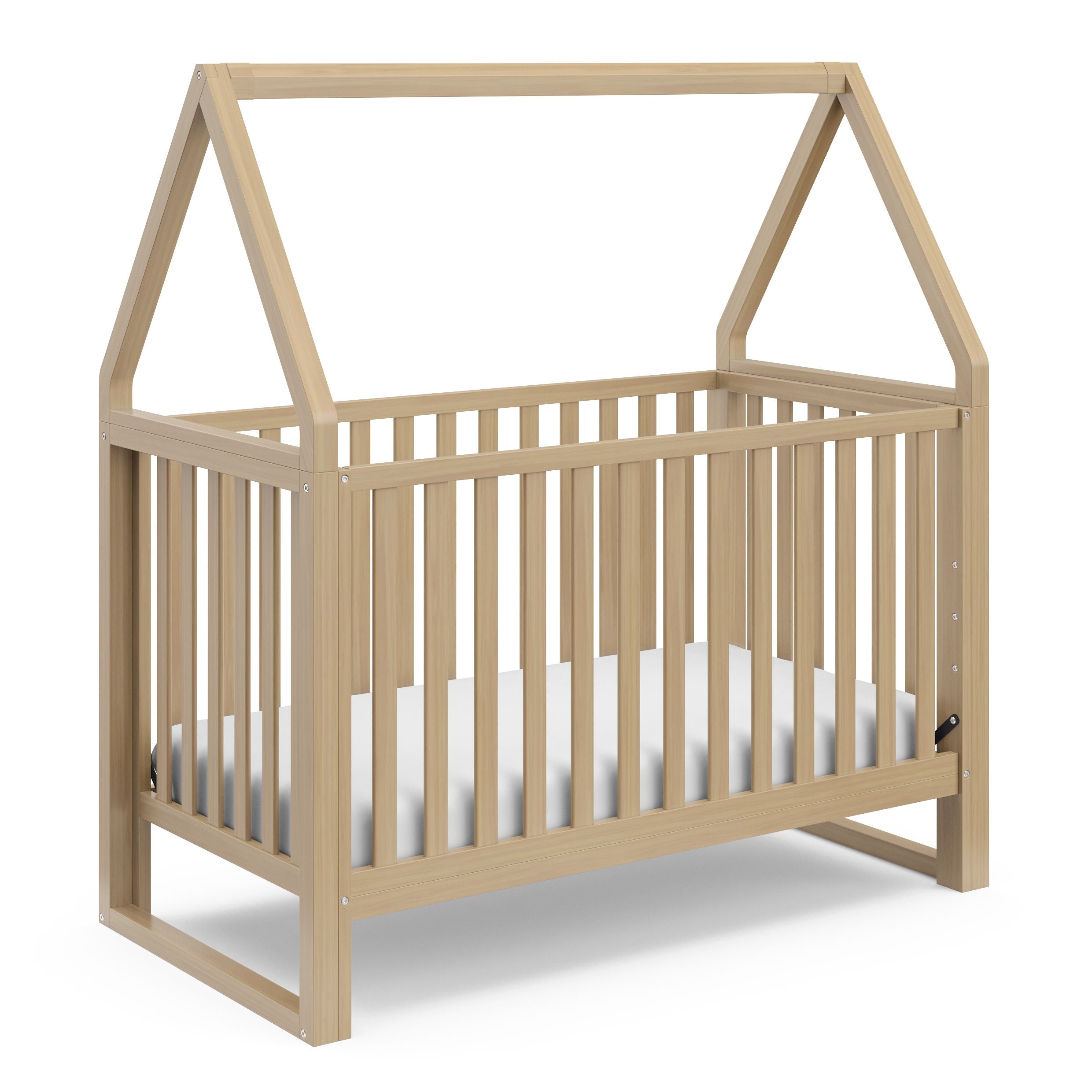 angled view of crib (Driftwood)