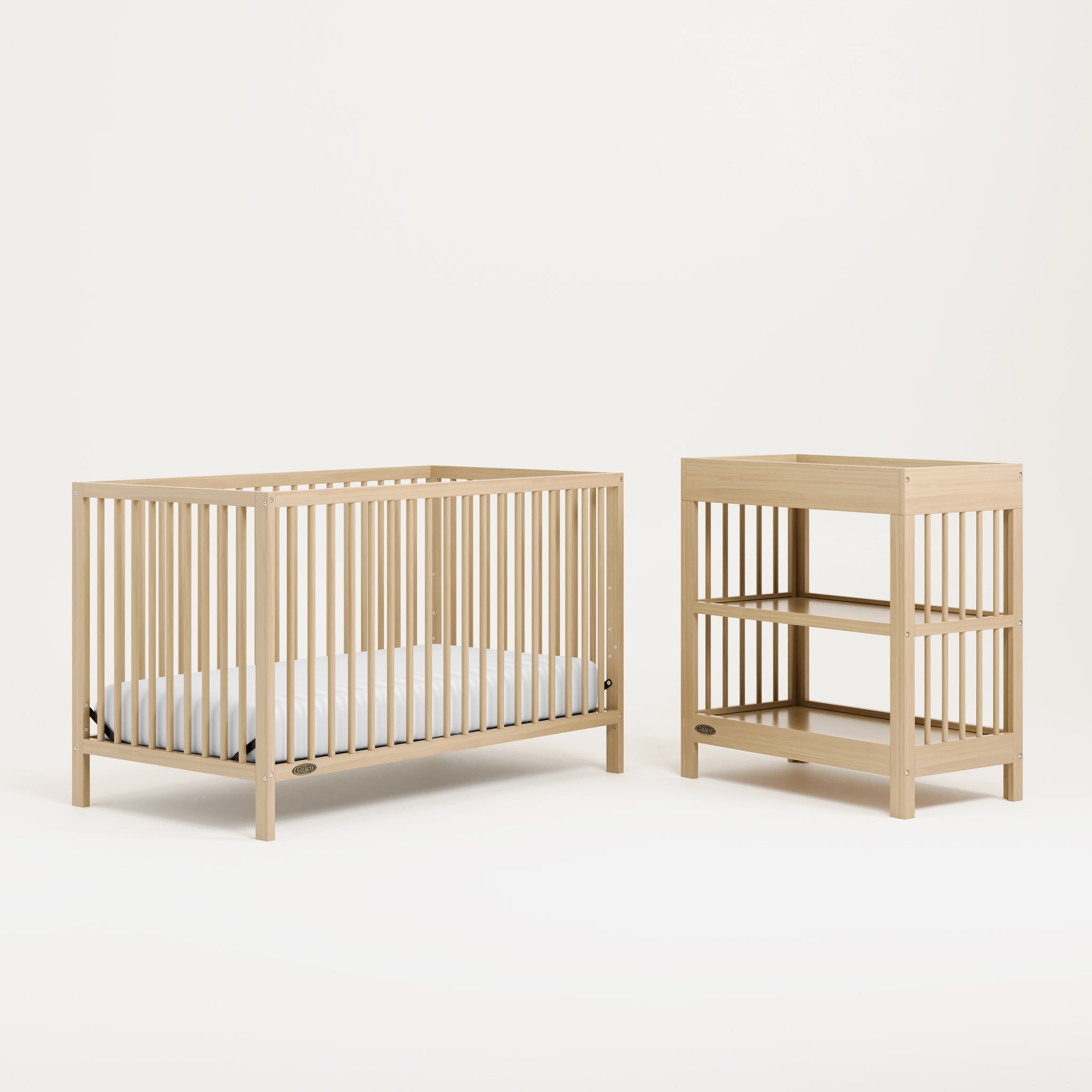 Driftwood crib and changing table