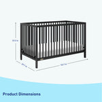 black crib with measurements