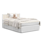 white with driftwood crib in bed conversion with headboard only