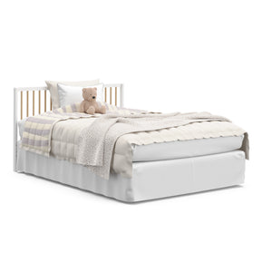 white with driftwood crib in bed conversion with headboard only