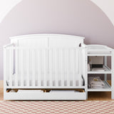 Storkcraft® Steveston 5-in-1 Convertible Crib & Changer with Drawer.