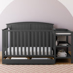 Storkcraft® Steveston 5-in-1 Convertible Crib & Changer with Drawer.