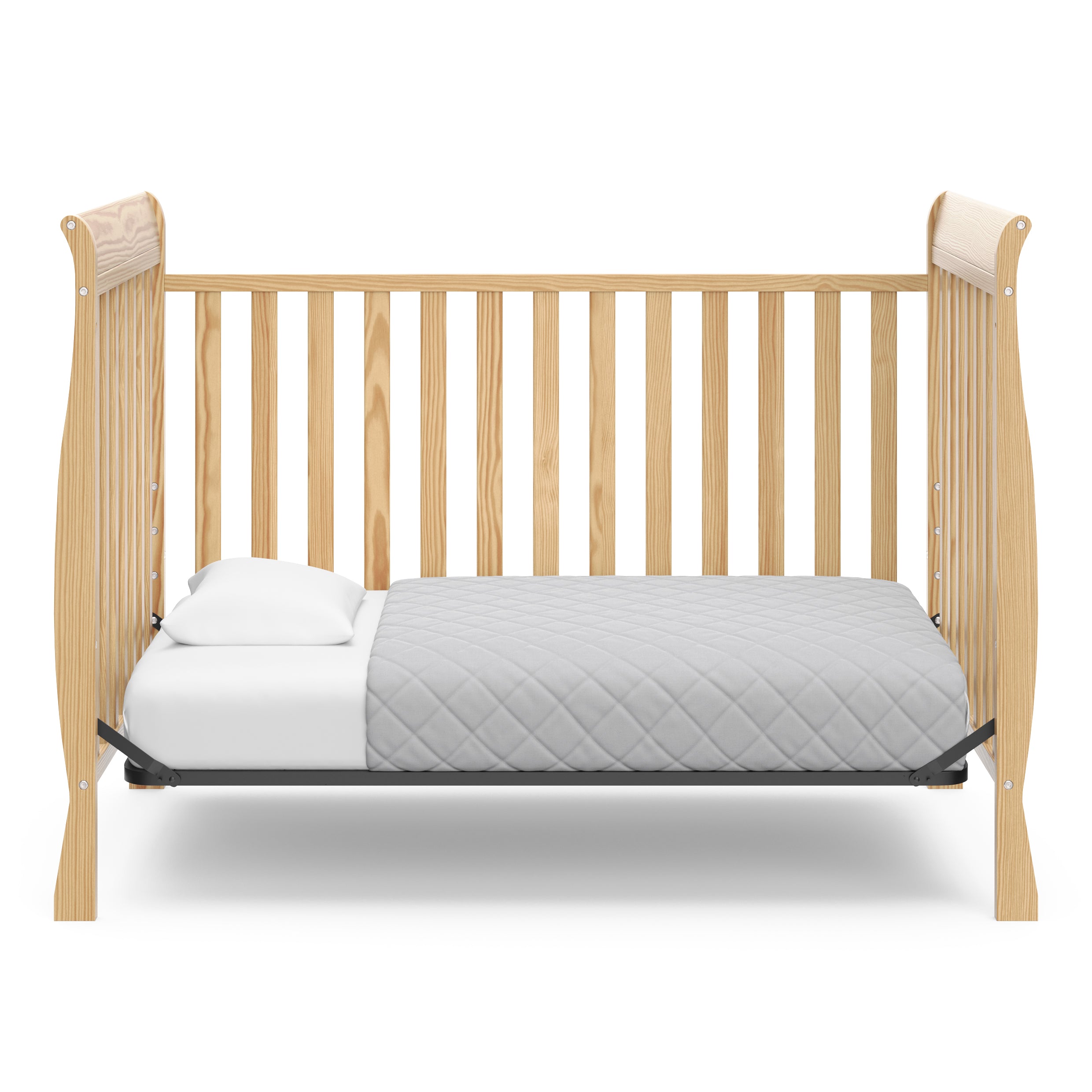 natural crib in toddler bed conversion