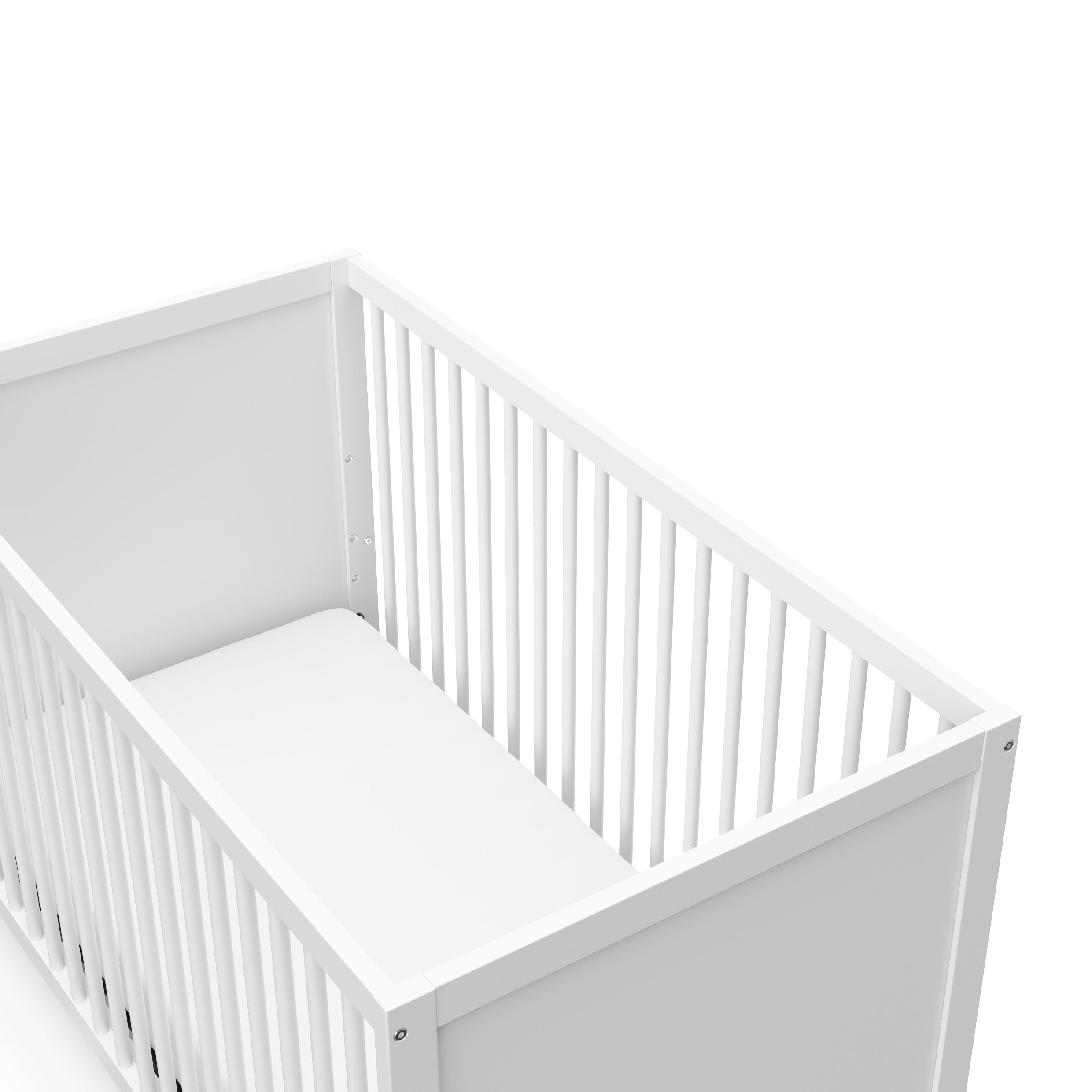 white crib top view