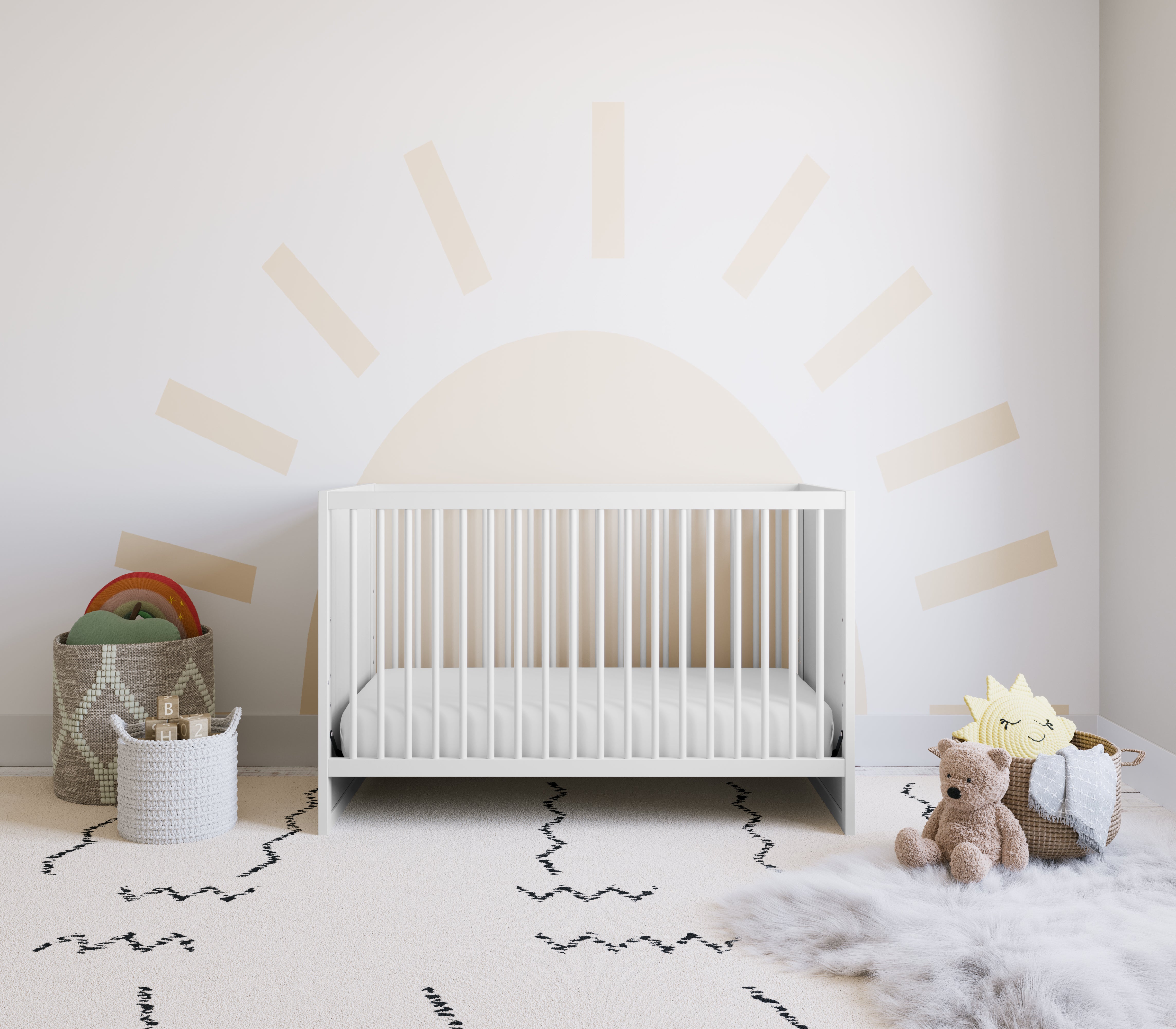 white crib in nursery