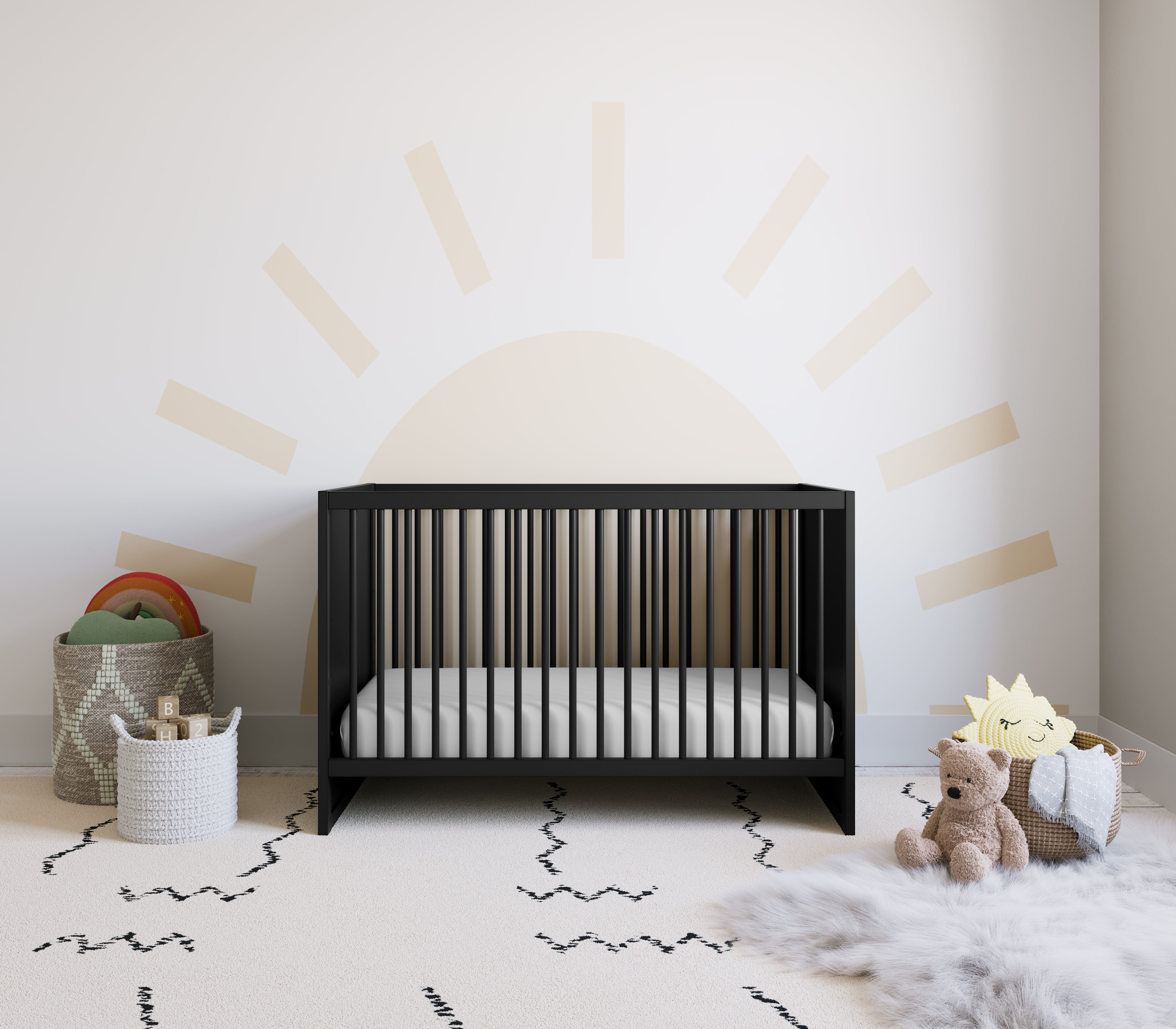 black calabasas crib in nursery