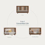 Crib with convertibility options displayed (Hazelnut)