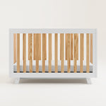 Crib front view (White with Natural)