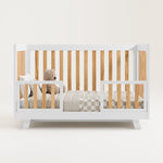 Crib in toddler bed conversion (White with Natural)