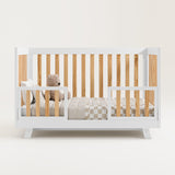 Crib in toddler bed conversion (White with Natural)