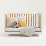 Crib in daybed conversion (White with Natural)