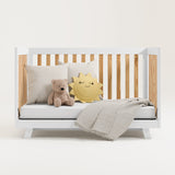 Crib in daybed conversion (White with Natural)