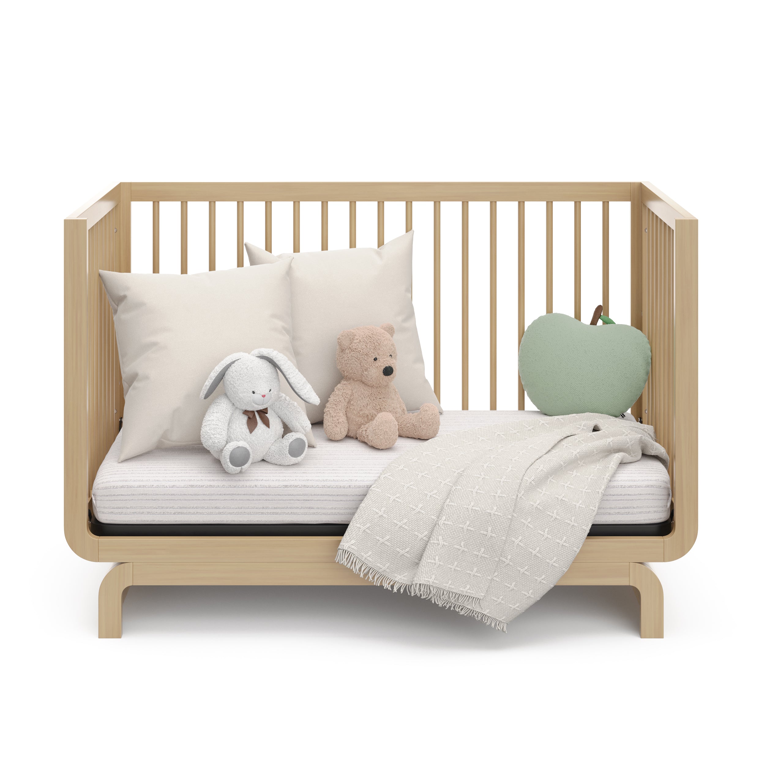 Storkcraft® Santorini® Deluxe 5-in-1 Convertible Crib with Bonus Toddler Guardrail.