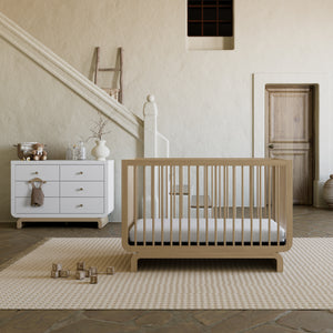 Crib and dresser in nursery (Driftwood)