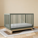 santorini olive with driftwood crib nursery shot