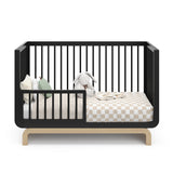 crib with safety one guardrail dowel (black)