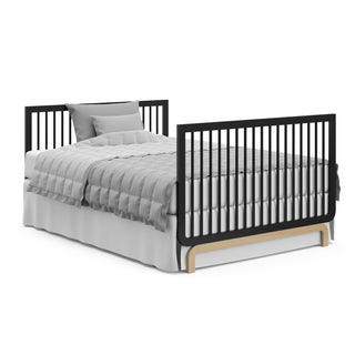 convertible crib bed with headboard and footboard(black)