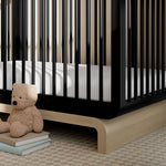 close up of crib in nursery (black)