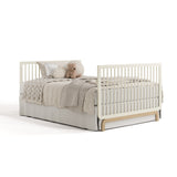 crib in a bed conversion headboard and footboard (Frosted Oat with Driftwood)