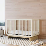 Convertible crib in frosted oat with driftwood colorway in a nursery (Frosted Oat with Driftwood)