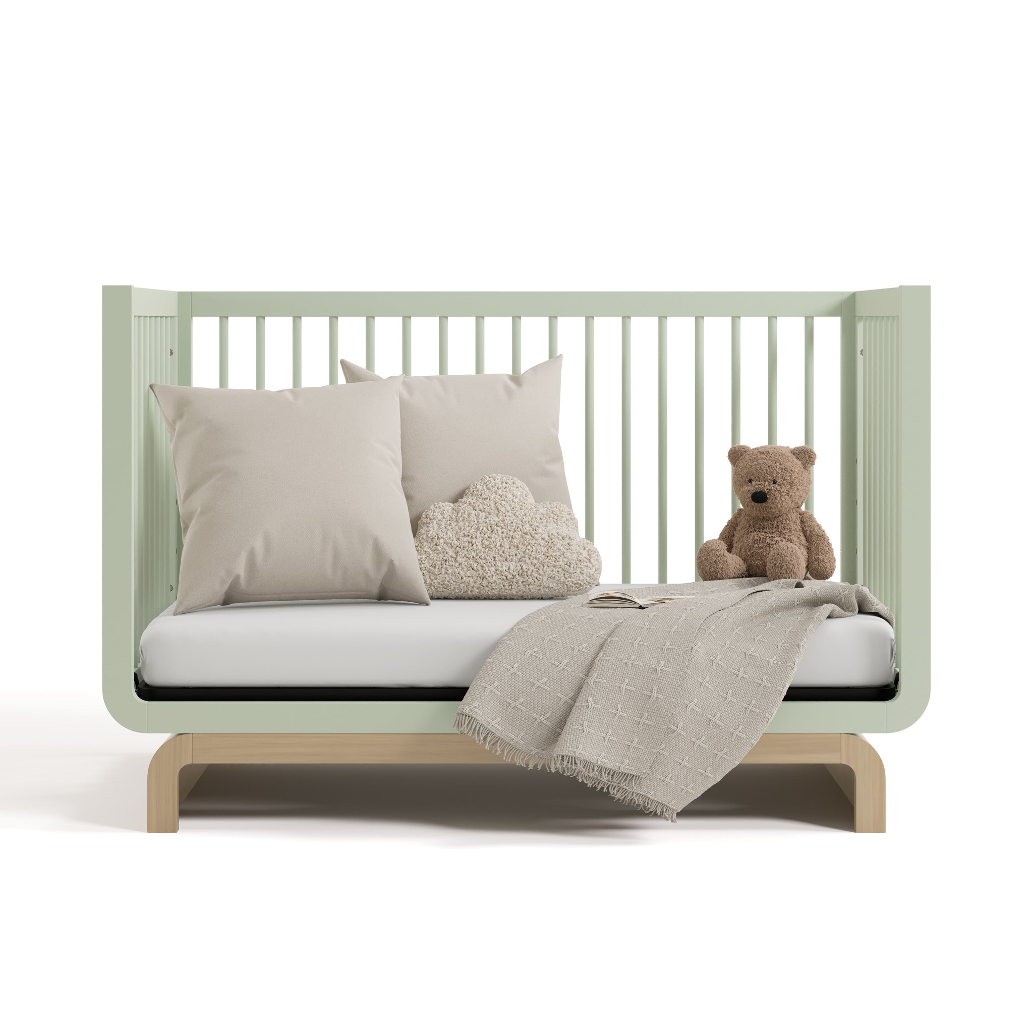 Crib in a daybed conversion (Sage with Driftwood)