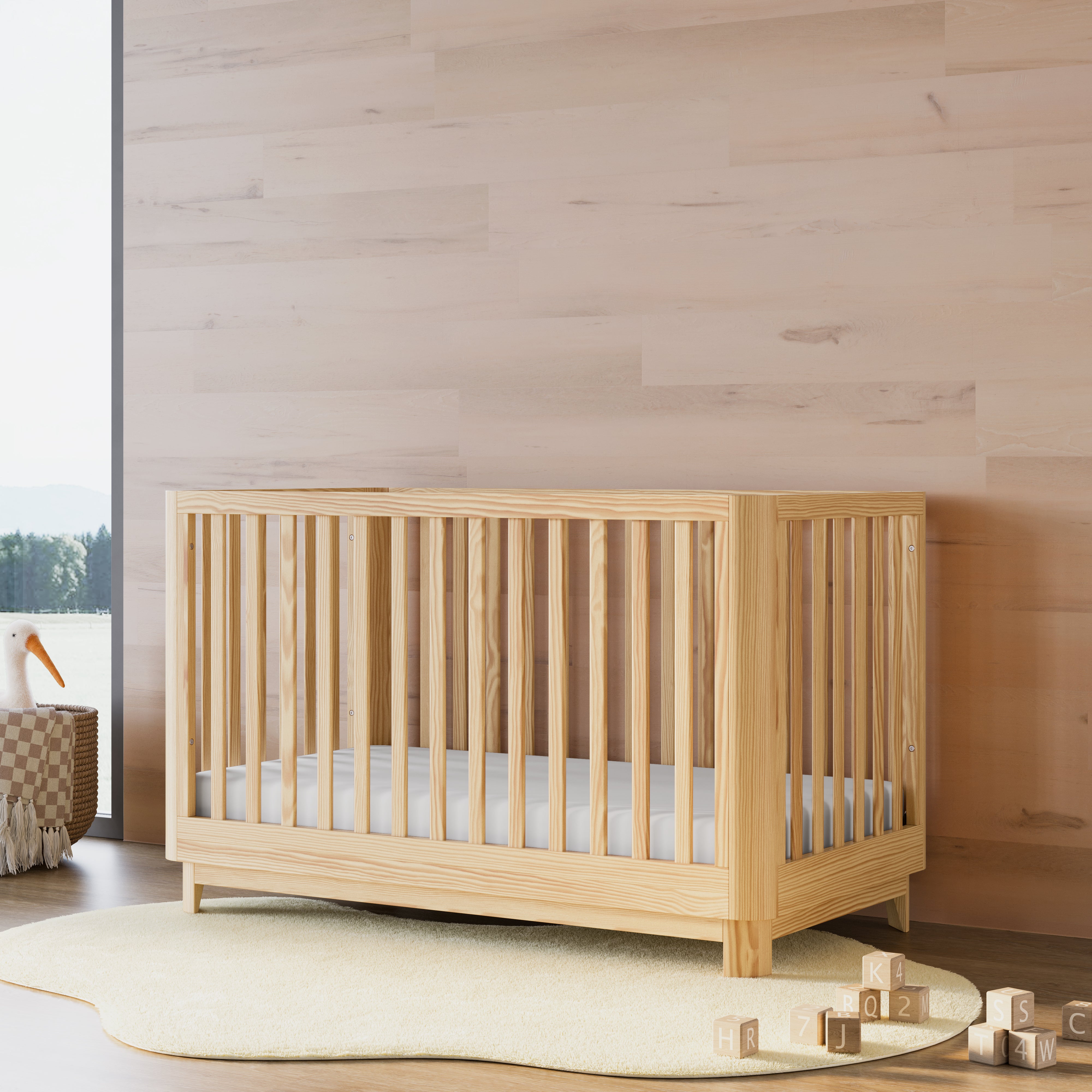 Santos 3-in-1 Convertible Crib in a bedroom