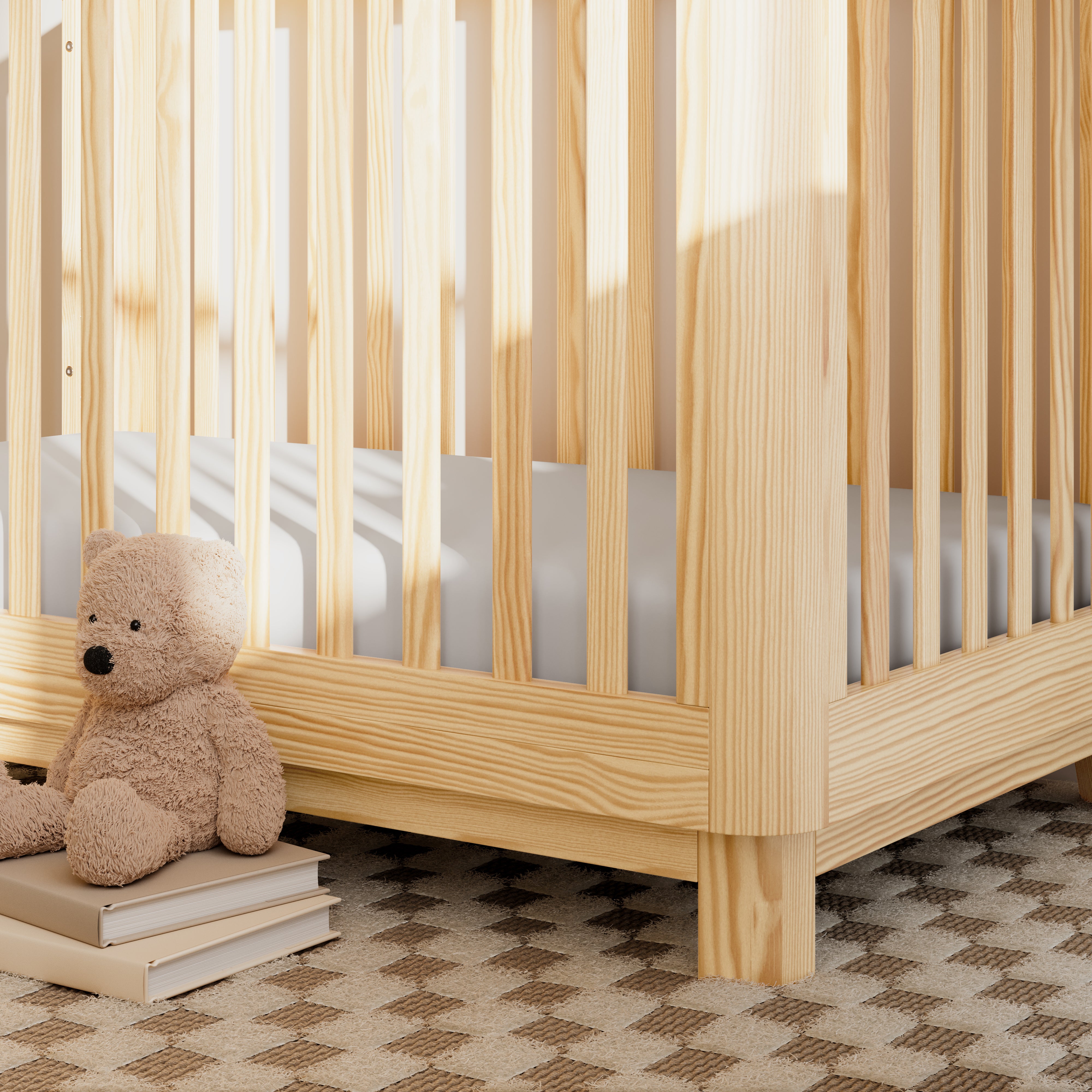 santos 3-1 convertible crib in a bedroom