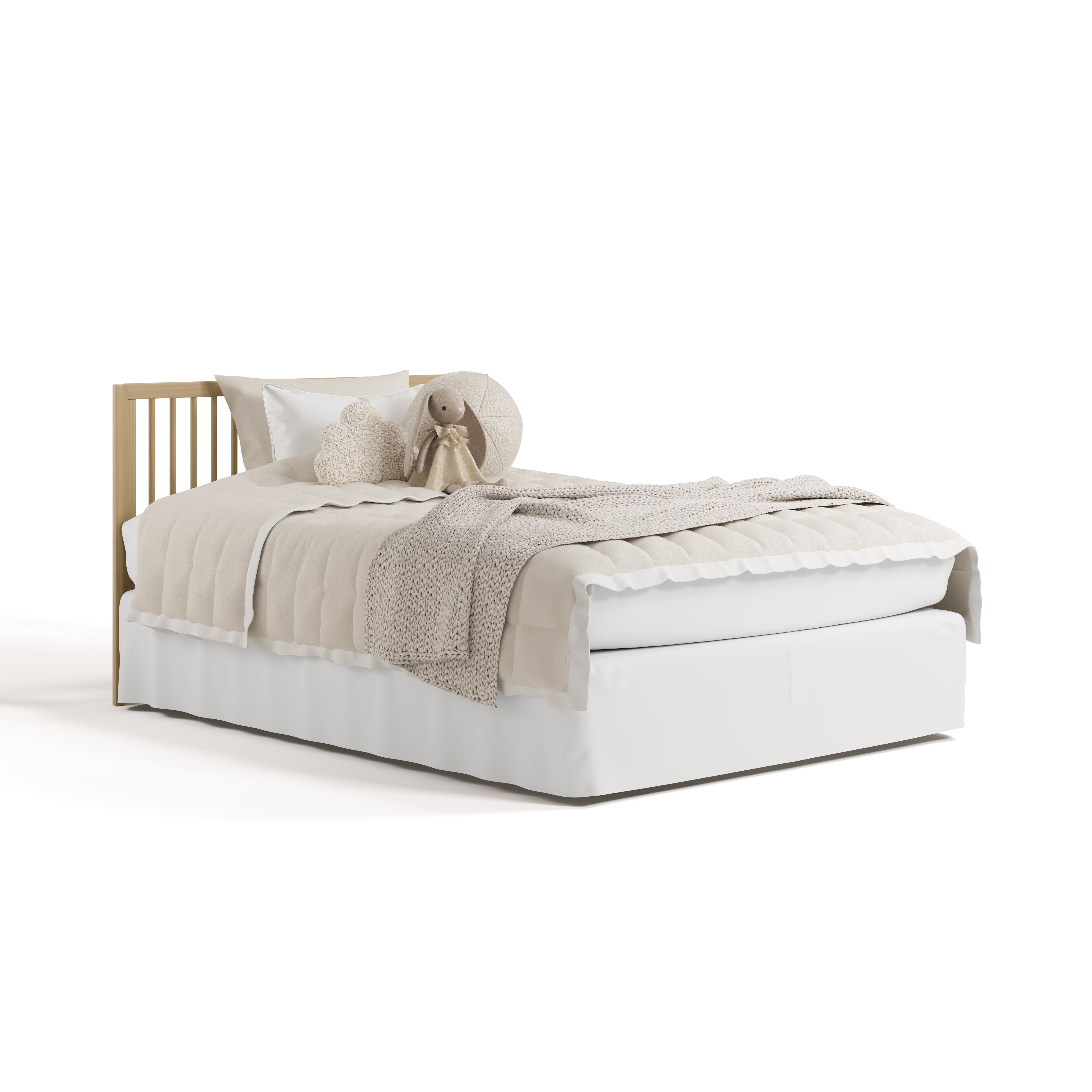 crib driftwood in full-size bed with headboard only conversion