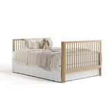 crib driftwood in full-size bed with headboard and footboard conversion